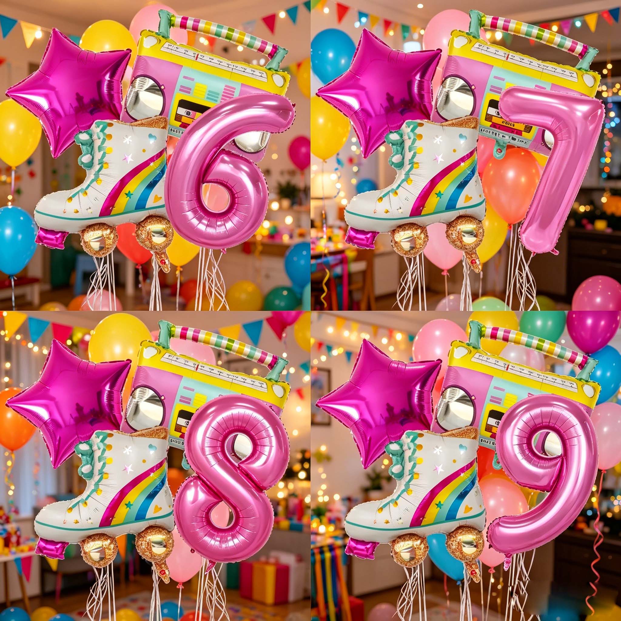 Kids Education Number - 4 Buah Balon Angka 32 Inci
