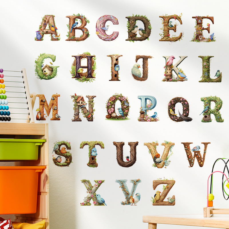 Abc Kids Early Education - Stiker dinding vinil alfabet lucu stiker