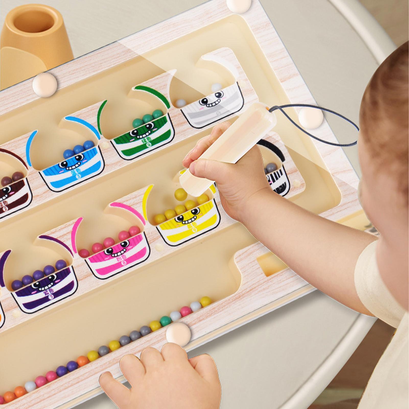 Human Body Puzzle - Mainan Labirin Penyortiran Warna Magnetik Montessori,