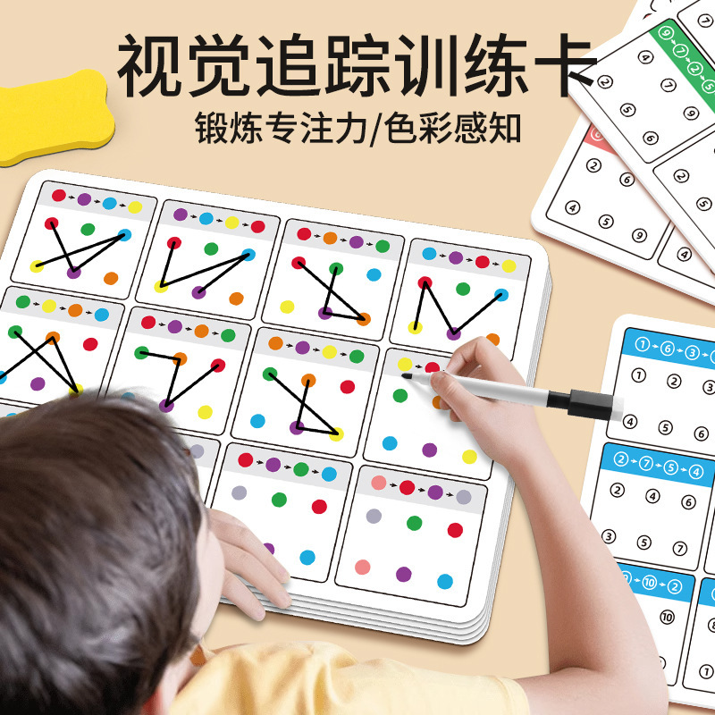 Kids Education Card - Kartu Pelatihan Fokus Pelacakan Visual –