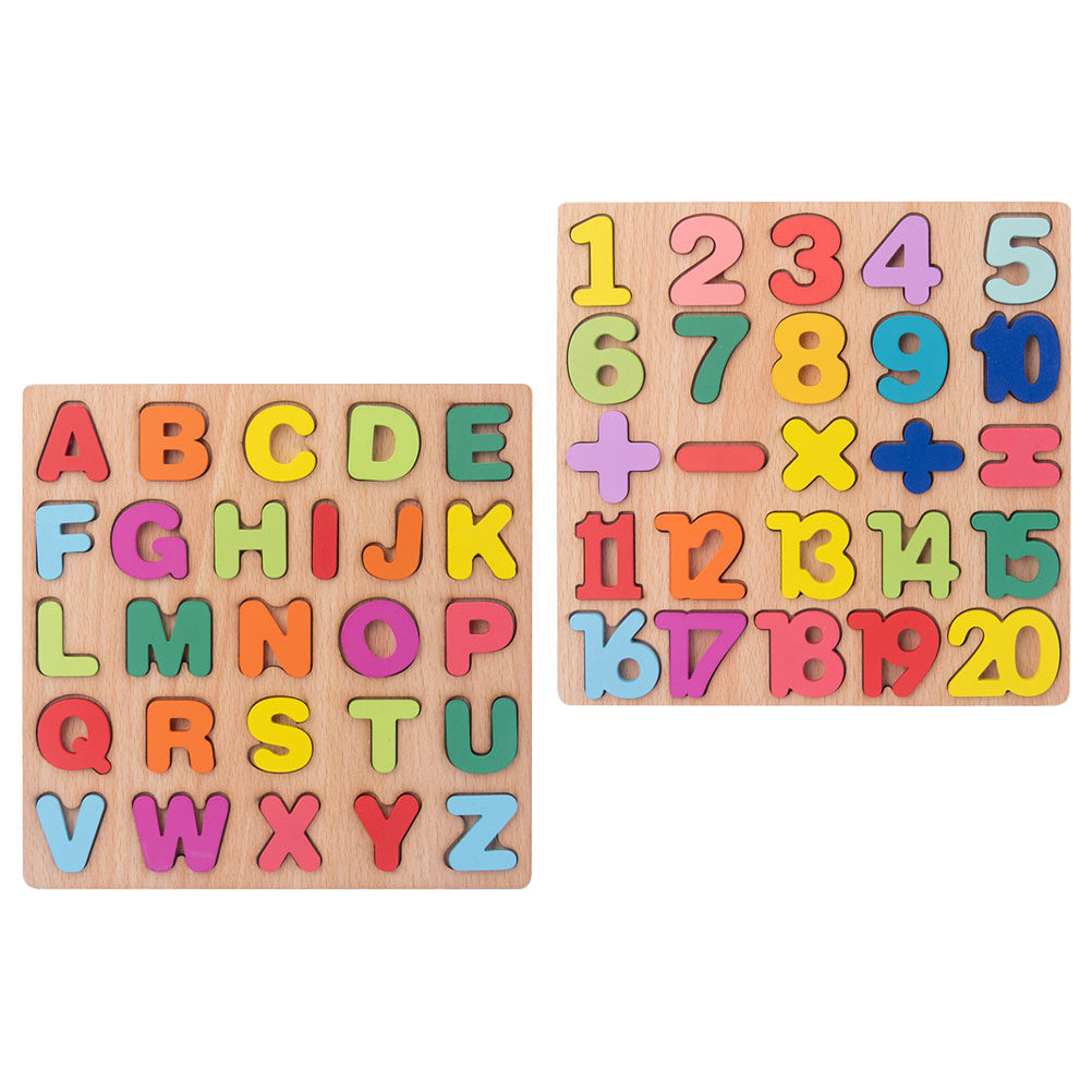 Abc Kids Early Education - 2 Set Puzzle Kayu Angka dan