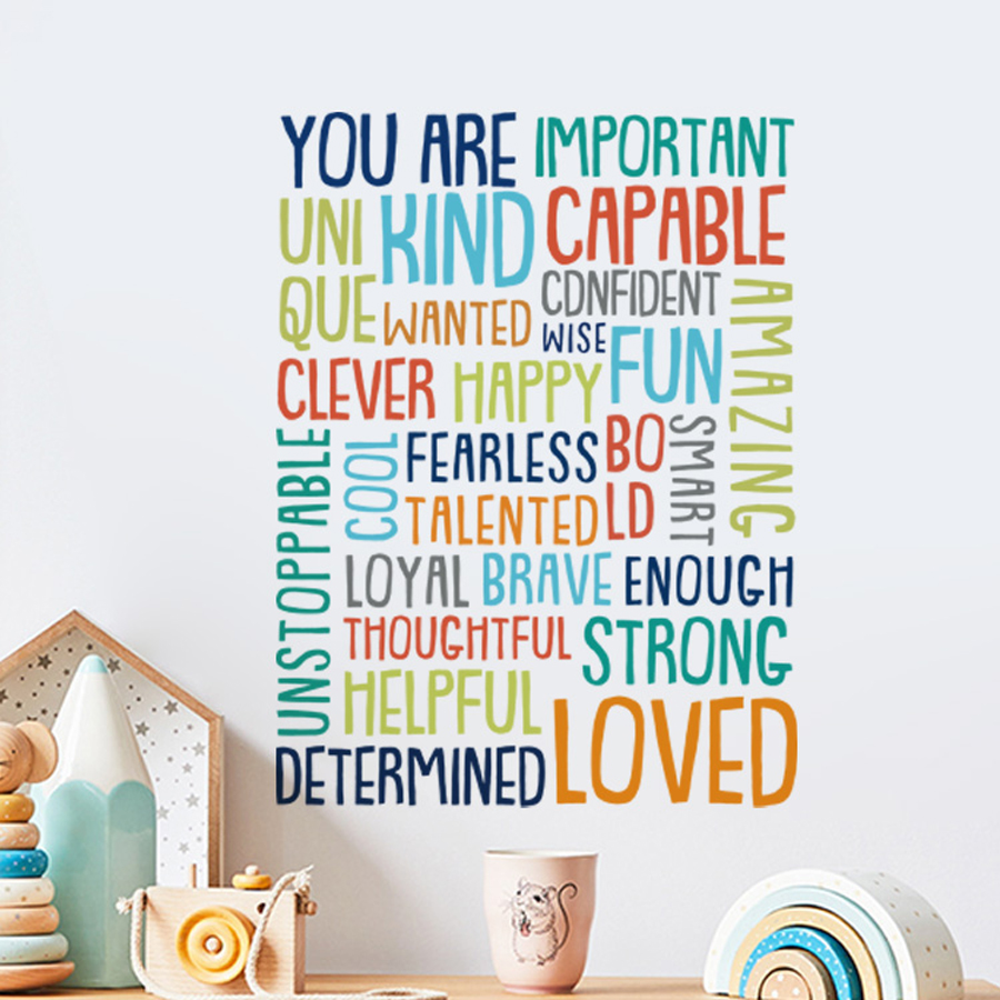 Stiker dinding kelas positif a - Kids Education Motivation ulasan dan harga