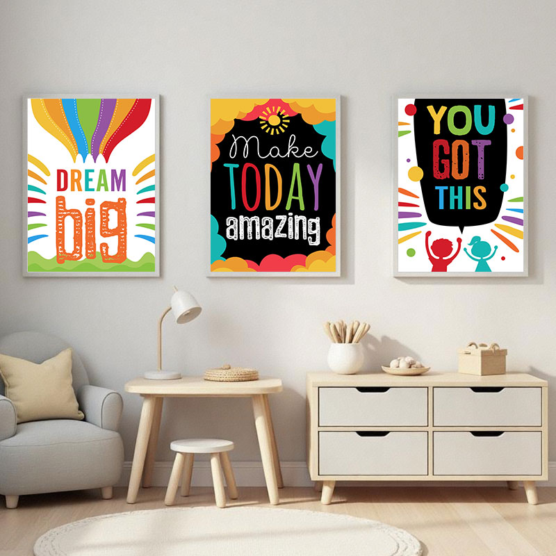 Poster Dekorasi Dinding Inspir - Inspirational Kids Education Quotes ulasan dan harga